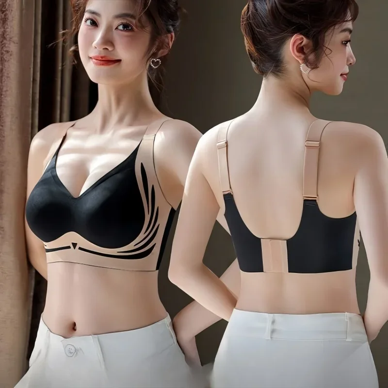 Anti-sagging Lift-Up Non-wire Brassiere Adjust Straps Padded Push Up Bras 3Pcs Set - Image 4