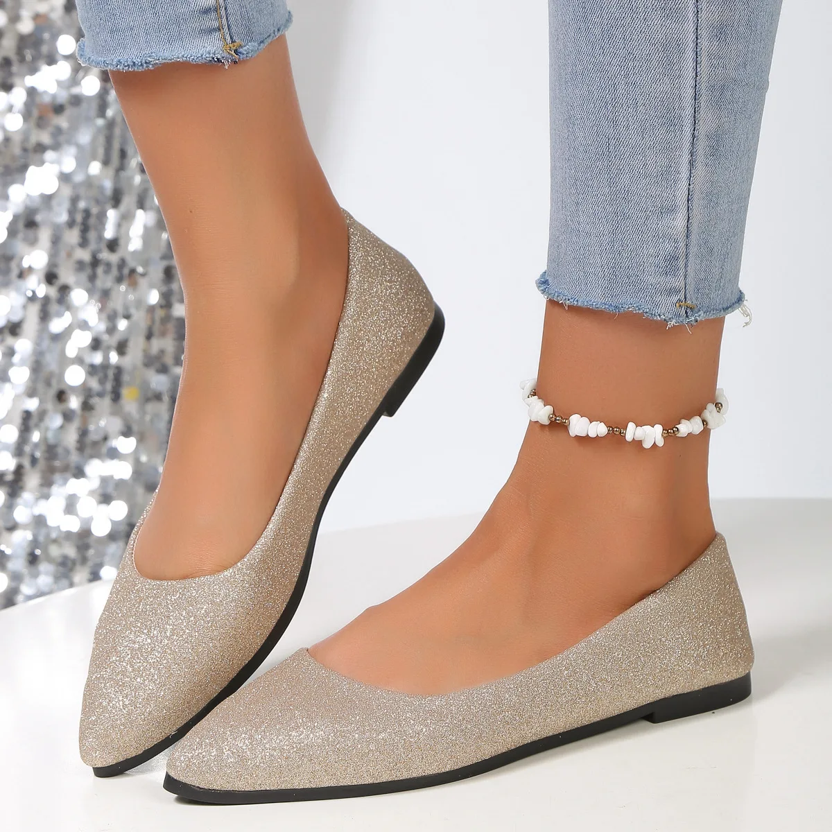 Elegant Beautiful Comfortable Pointed Toe Summer Flat Sandal - Image 7