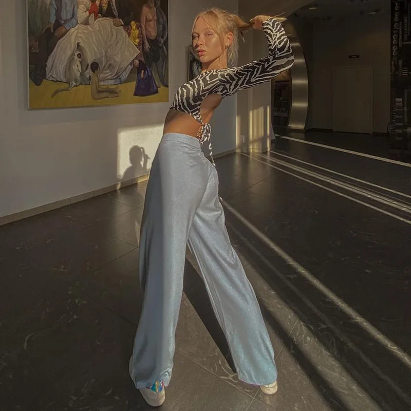 Casual Backless Lace ups Pullover Tees O-neck Slim Long sleeve Short T-Shirt - Image 6