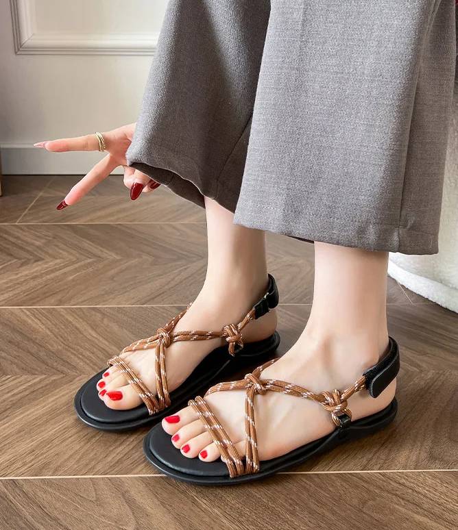 Bohemia Designer Rome Style Gladiatod Hook Loop Footwear Flats Sandals - Image 8