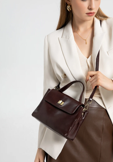 Casual Cowhide Genuine Soft Natural Cow Leather Crossbody Shoulder Tote Bag - Image 7