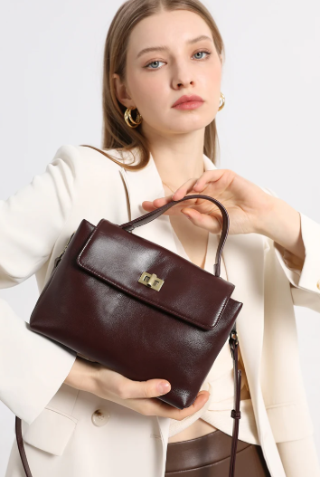 Casual Cowhide Genuine Soft Natural Cow Leather Crossbody Shoulder Tote Bag - Image 6