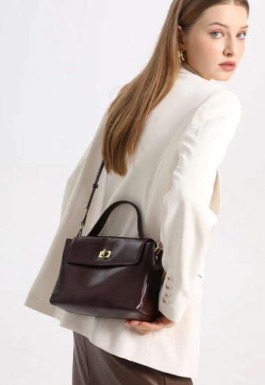 Casual Cowhide Genuine Soft Natural Cow Leather Crossbody Shoulder Tote Bag - Image 4