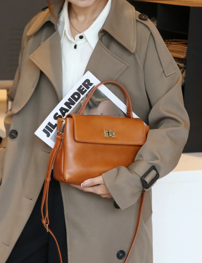 Casual Cowhide Genuine Soft Natural Cow Leather Crossbody Shoulder Tote Bag - Image 10