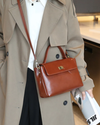 Casual Cowhide Genuine Soft Natural Cow Leather Crossbody Shoulder Tote Bag - Image 9