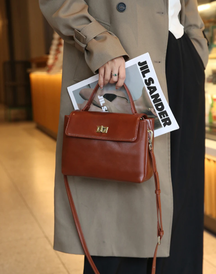 Casual Cowhide Genuine Soft Natural Cow Leather Crossbody Shoulder Tote Bag - Image 8