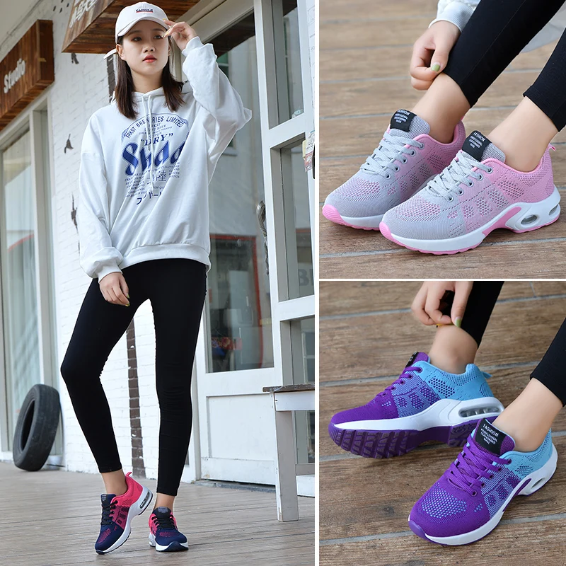 Casual Flying Weaving Air Cushioned Running Sports Shoes - Image 10