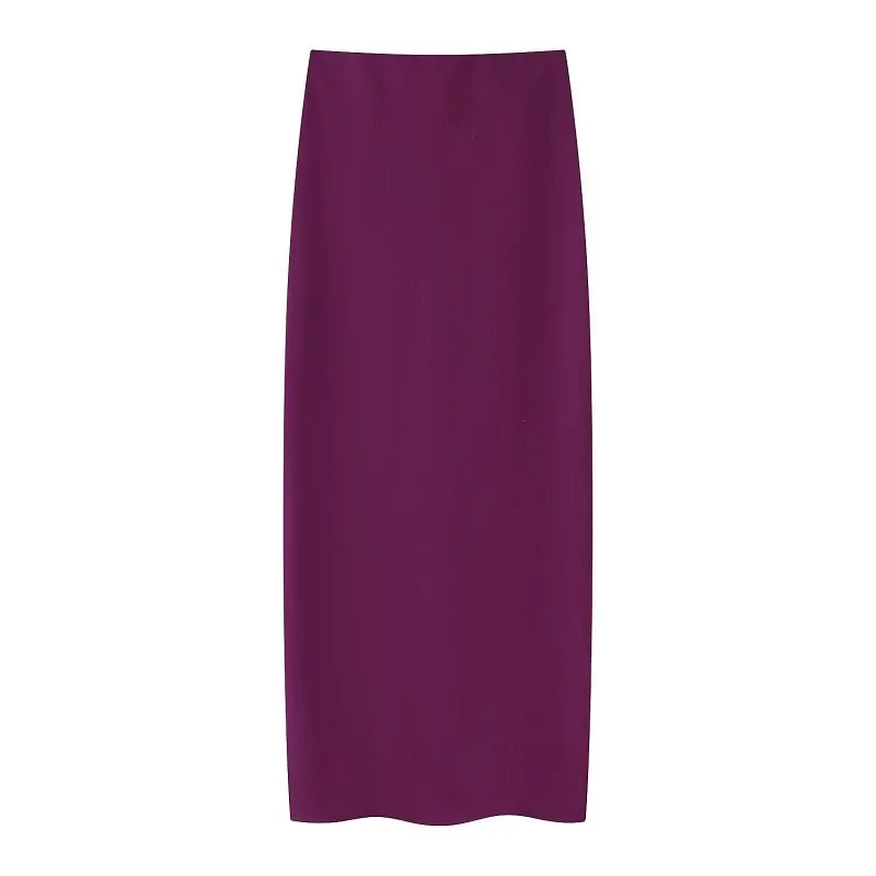 Casual Halter Crop Top Long Ruched Tight Pencil Skirt And Top Two Piece Set - Image 7