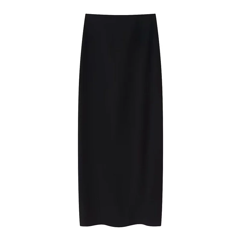 Casual Halter Crop Top Long Ruched Tight Pencil Skirt And Top Two Piece Set - Image 5