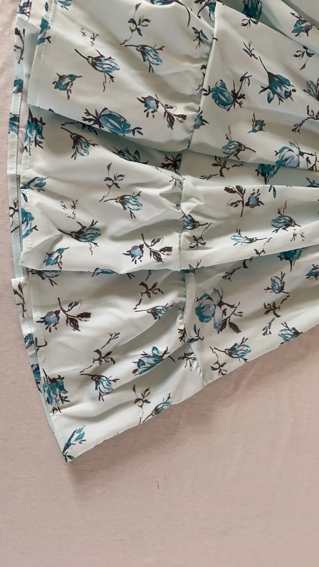 Casual High Waist A-Line Floral Print Long Sleeve V Neck Mini Dresses - Image 5