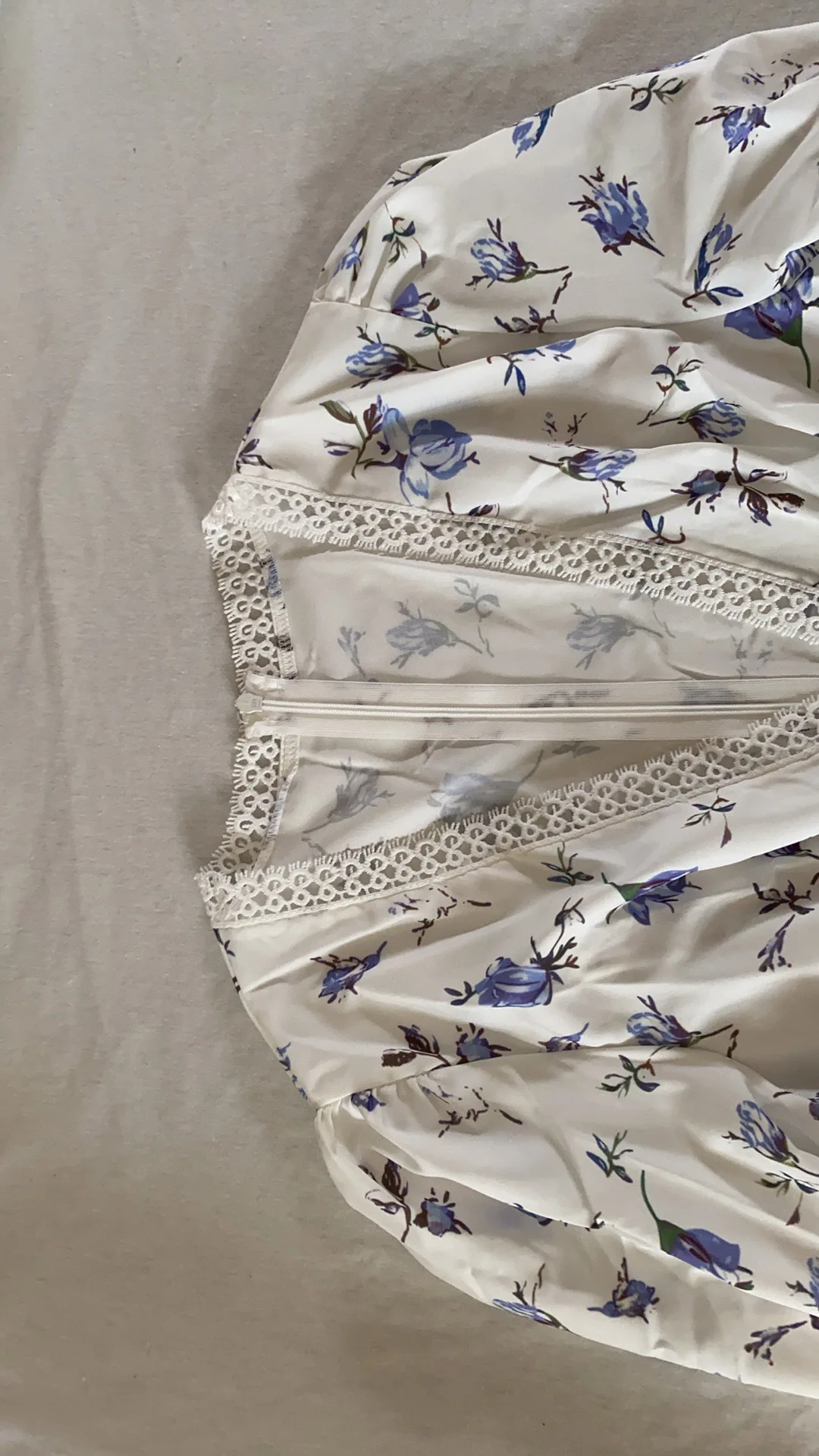 Casual High Waist A-Line Floral Print Long Sleeve V Neck Mini Dresses - Image 4