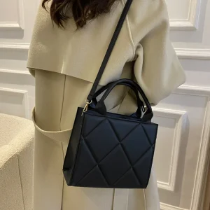 Casual Large Capacity Appliques Top-handle Plaid Versatile Crossbody Shoulder Bags