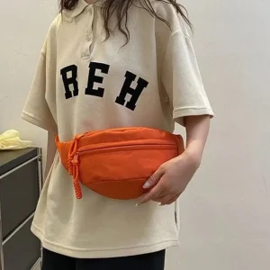 Casual Nylon Solid Color Canvas Waterproof Hiking Chest Crossbody Bag