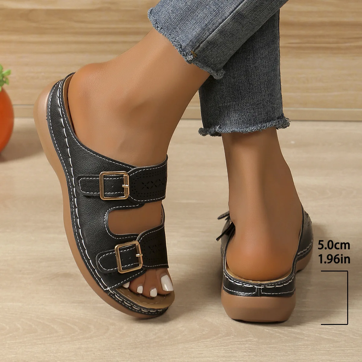 Casual Orthopedic Open Toe Anti-slip Platform Wedge Sandal - Image 6