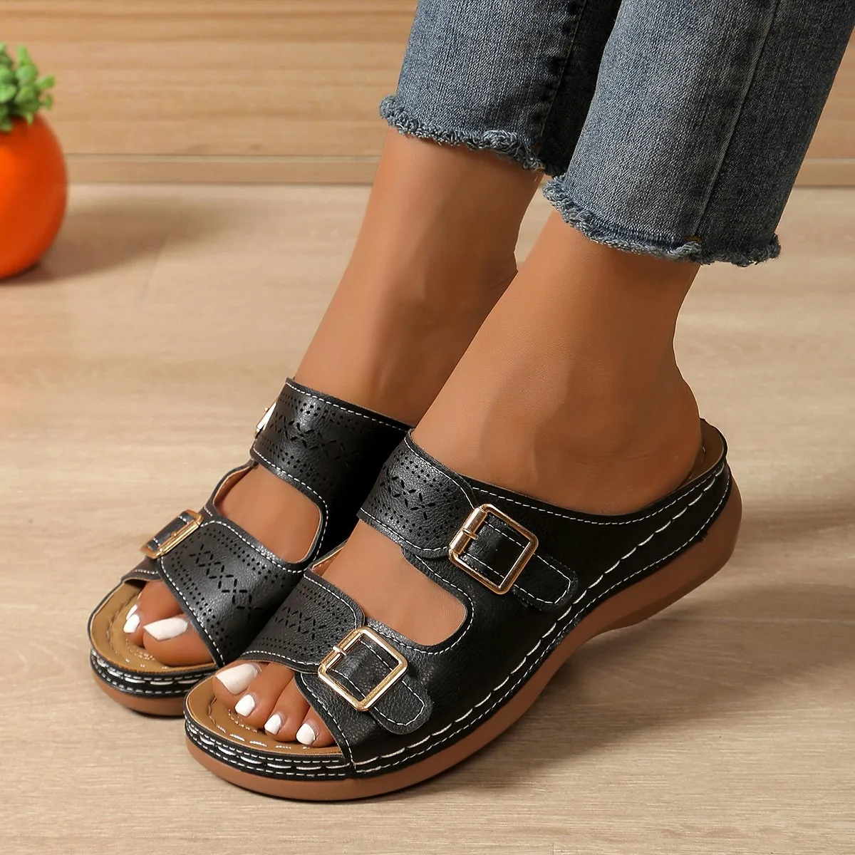 Casual Orthopedic Open Toe Anti-slip Platform Wedge Sandal - Image 5