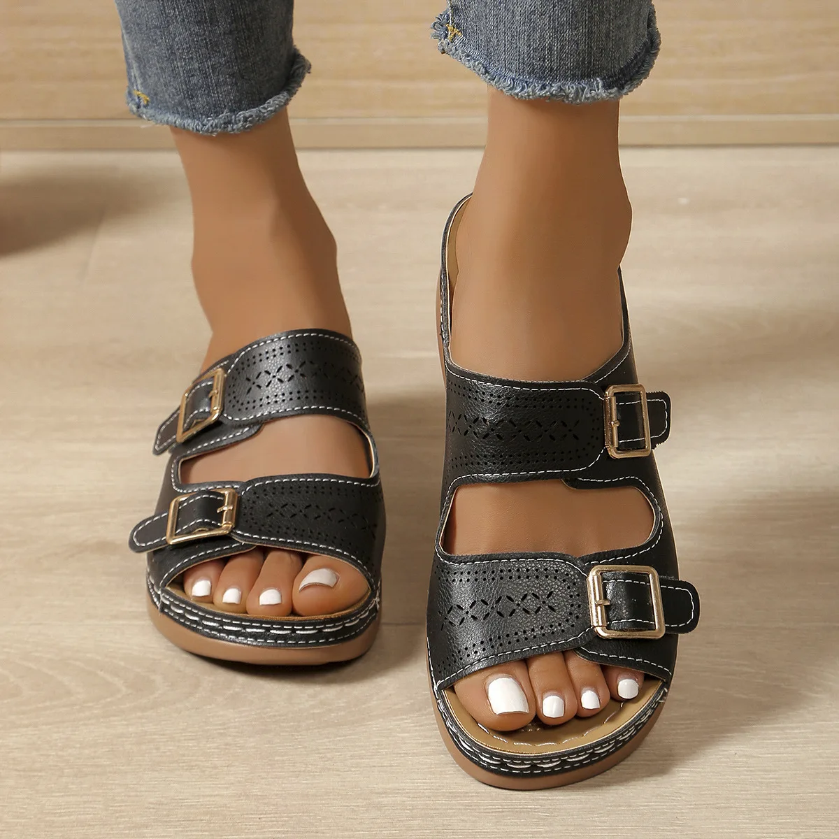 Casual Orthopedic Open Toe Anti-slip Platform Wedge Sandal - Image 4