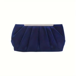 Casual Pleated Silk Polyester Dinner Simple And Generous Large Capacity Clutch Bag