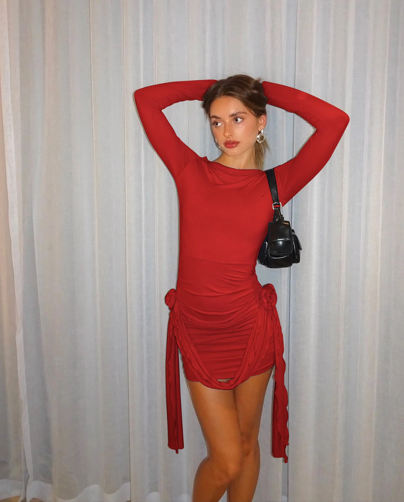 Casual Pullover Street wear Regular Polyester Bodycon Short Mini Dress - Image 10