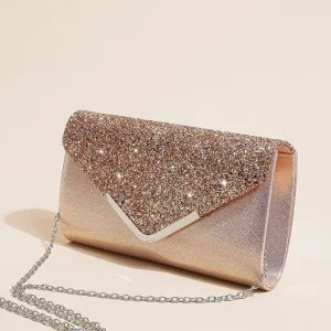 Casual Sequin Clutch Purse chain Shoulder Evening Envelope Cross Body Handbag