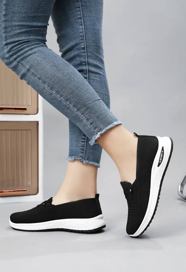 Casual Shallow Cotton Breathable Slip-On Chunky Sole Sneakers - Image 9