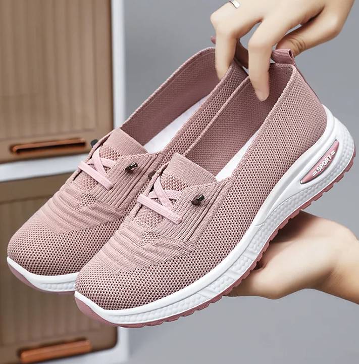 Casual Shallow Cotton Breathable Slip-On Chunky Sole Sneakers - Image 2