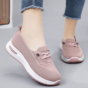 Casual Shallow Cotton Breathable Slip-On Chunky Sole Sneakers
