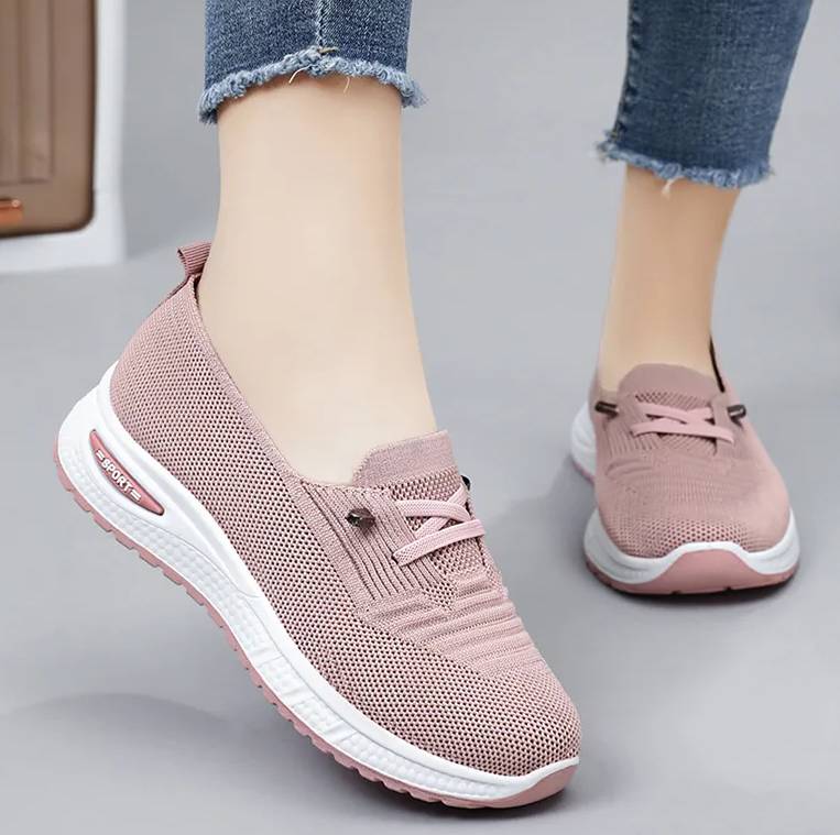 Casual Shallow Cotton Breathable Slip-On Chunky Sole Sneakers