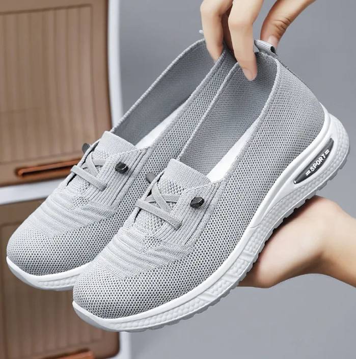Casual Shallow Cotton Breathable Slip-On Chunky Sole Sneakers - Image 4
