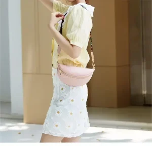 Casual Solid Color Single Shoulder Waist Rhomboid Letter Embroidery Cross-body Chest Bag