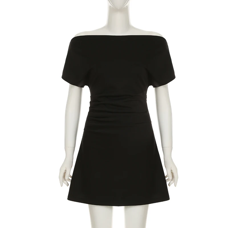 Casual Solid Skew Collar Pullover Regular Above Knee Dress - Image 5