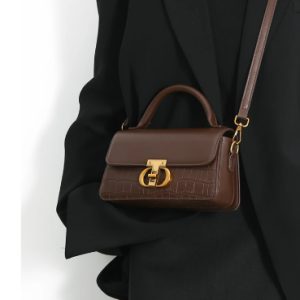 Casual Solid Small Leather Armpit Chain Button Shoulder Crossbody Bags