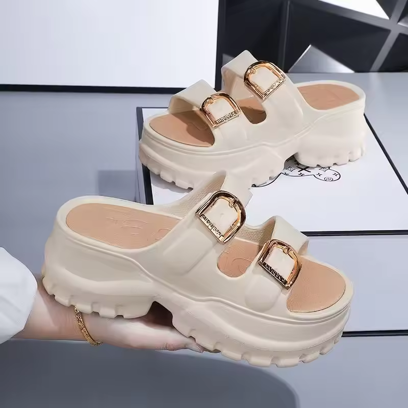 Casual Thick-Soled Outer Wear Heightening Flip-Flops Beach Style Sandals - Image 6