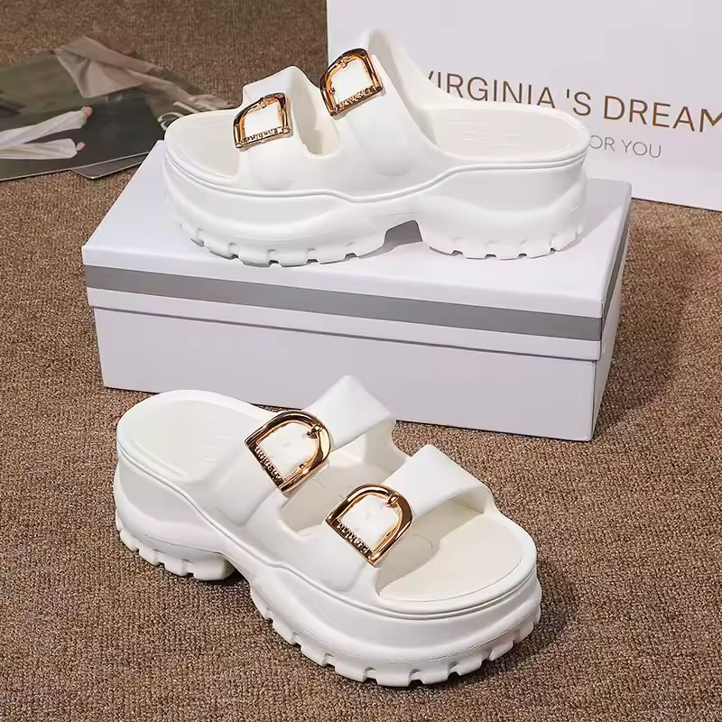 Casual Thick-Soled Outer Wear Heightening Flip-Flops Beach Style Sandals - Image 2