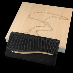 Classic Retro Stylish Small Storage Romantic Allinone Evening Metal Embellished Pleated Dinner Hand Bag