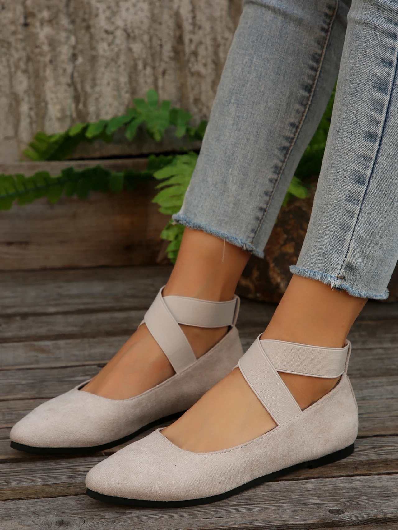 Classic Shallow Mouth Elastic Strap Flat Pointed Toe Flats Sandal - Image 7