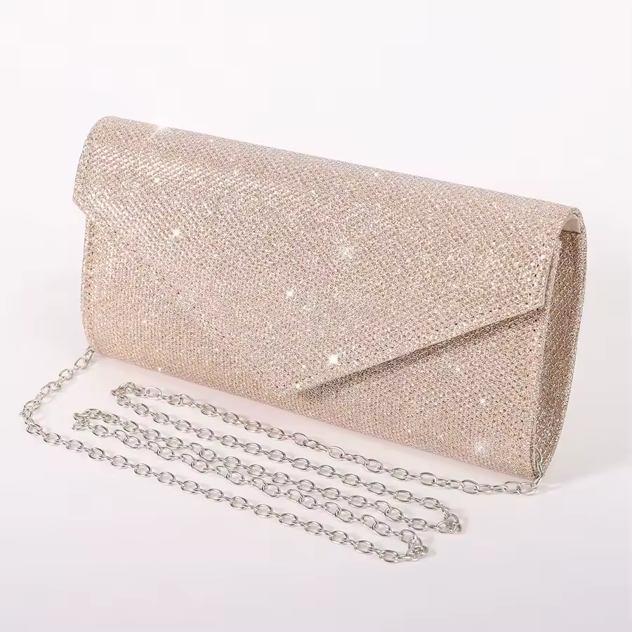 Classic Versatile Glitter Chain Envelope Clutches Evening Shoulder Bag - Image 10