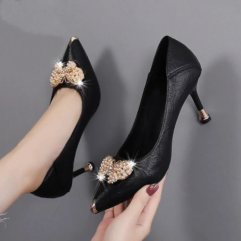 Classics Patent Leather Cute Sweet Soft Leather Slip on Stiletto High Heels Pumps - Image 2