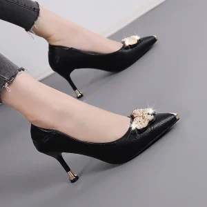 Classics Patent Leather Cute Sweet Soft Leather Slip on Stiletto High Heels Pumps