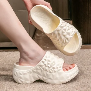 Comfort Soft Chunky Open Toe Non-slip Beach Style Thick Bottom Slides Slippers