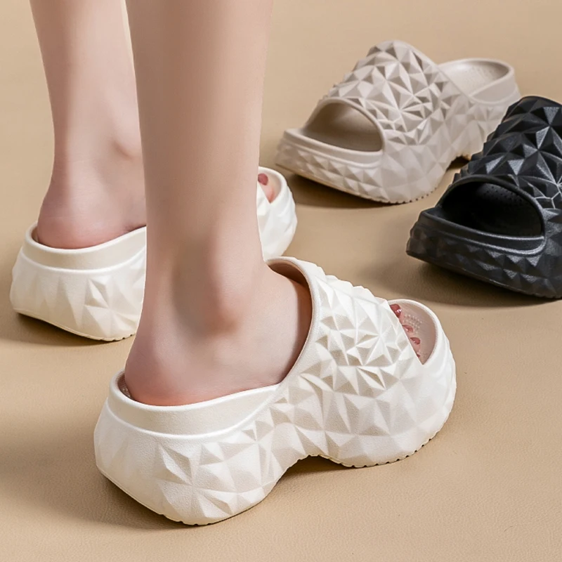 Comfort Soft Chunky Open Toe Non-slip Beach Style Thick Bottom Slides Slippers - Image 8