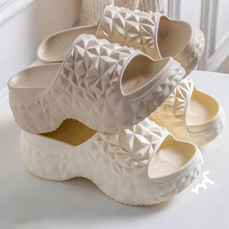 Comfort Soft Chunky Open Toe Non-slip Beach Style Thick Bottom Slides Slippers - Image 7