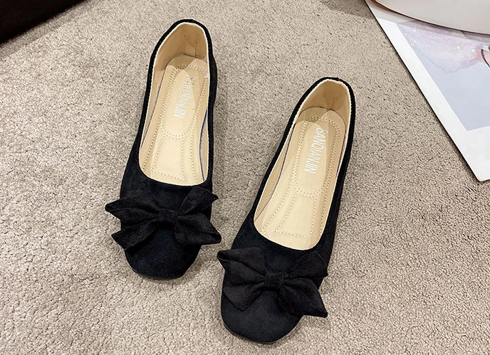 Comfortable Chic And Elegant With Bow Slip-on Square Toe Flat Loafers - Image 14