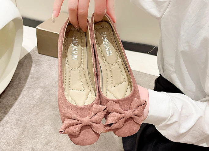 Comfortable Chic And Elegant With Bow Slip-on Square Toe Flat Loafers - Image 4