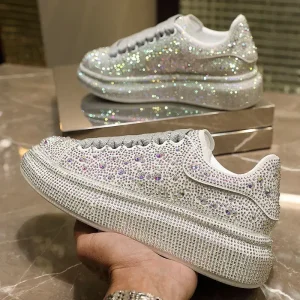 Crystal Rhinestones Thick-soled Platform Sneakers Shoes