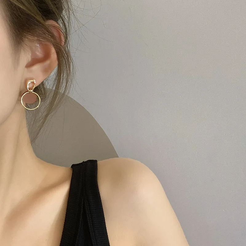 Dangle Earring Round Metal Crystal Brincos Sweet Party Fashion Jewelry