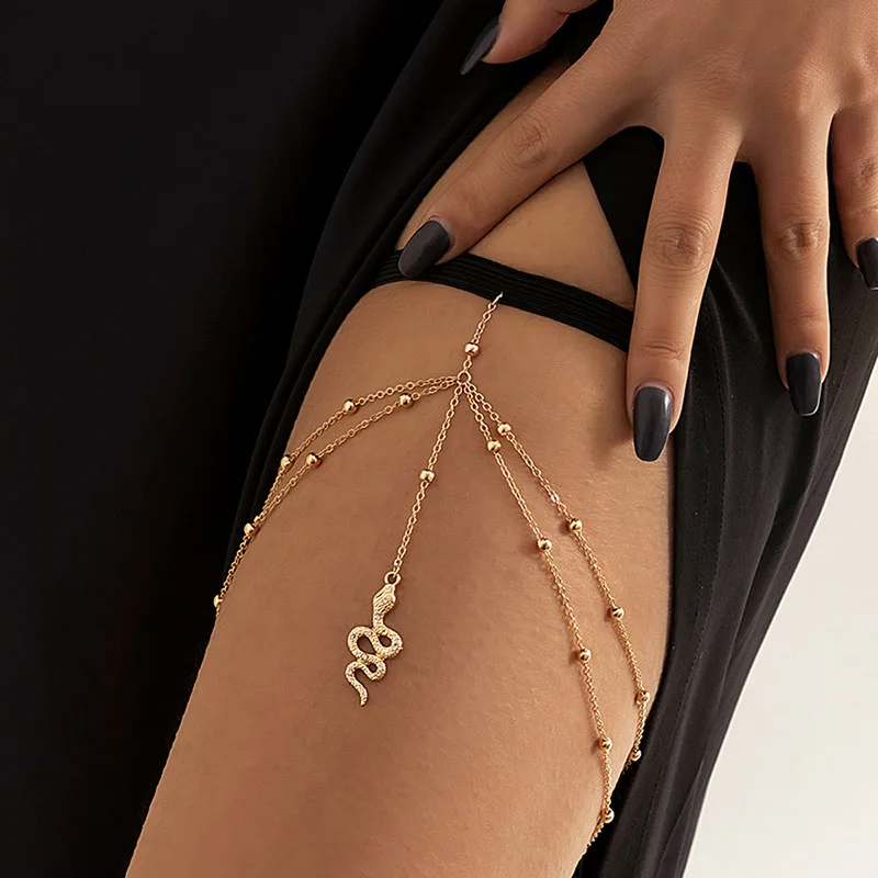 Delicate Snake Pendant Thigh Accessories Beach Style Leg Chain jewelry - Image 2