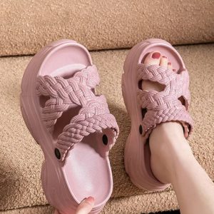 EVA Soft Thick Bottom Wedge Non Slip Outdoor Beach Style Slides Platform Slippers
