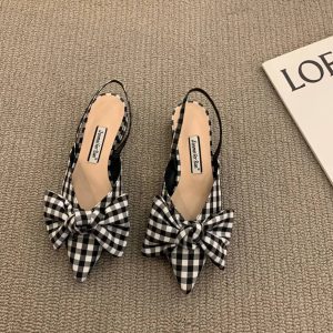 Elegant Butterfly-knot Pointed Straps Low Heels Sandals