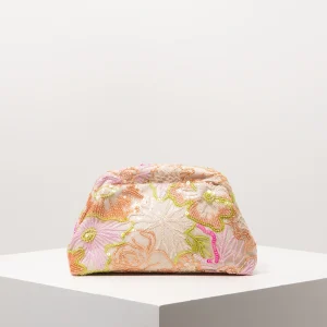 Elegant Embroidery Flowers Sequin Floral Bridal Party Prom Clutch Bag