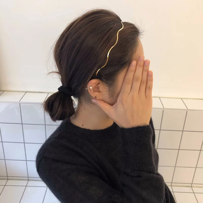 Elegant Fashion Wave Bending Hairbands Geometric Thin Headbands Headdress - Image 2